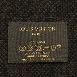 Pre Owned Louis Vuitton Brown Damier Ebene Wool Scarf
