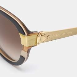 Pre Owned Louis Vuitton Gold Tone/ Brown Gradient Z0487W Petit Soupcon Cat Eye Sunglasses