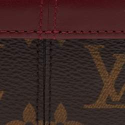 Pre Owned Louis Vuitton Burgundy Leather and Monogram Canvas Boite Clarins PM Jewelry Case