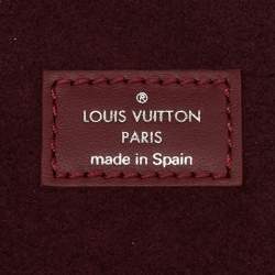 Pre Owned Louis Vuitton Burgundy Leather and Monogram Canvas Boite Clarins PM Jewelry Case