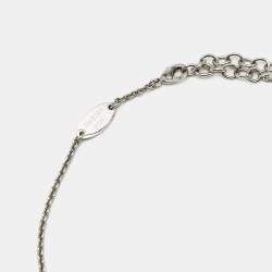 Pre Owned Louis Vuitton Essential V Supple Silver Tone Necklace