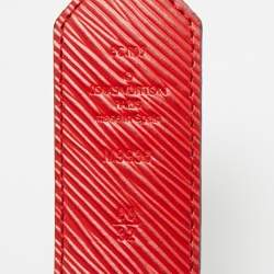 Pre Owned Louis Vuitton Red Epi Leather and Monogram Canvas LV Circle Reversible Belt 80 CM