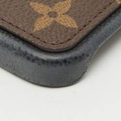 Pre Owned Louis Vuitton Black Leather and Monogram Canvas iPhone 12 Pro Cover