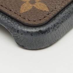 Pre Owned Louis Vuitton Black Leather and Monogram Canvas iPhone 12 Pro Cover