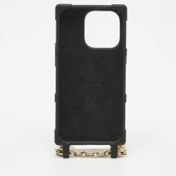 Pre Owned Louis Vuitton Black Monogram Rubber Trunk iPhone 14 Pro Case