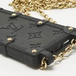 Pre Owned Louis Vuitton Black Monogram Rubber Trunk iPhone 14 Pro Case