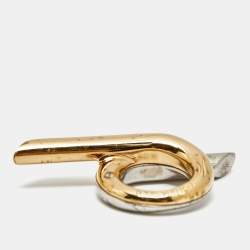 Pre Owned Louis Vuitton Twist Two Tone Metal Ring Size 54