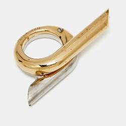 Pre Owned Louis Vuitton Twist Two Tone Metal Ring Size 54