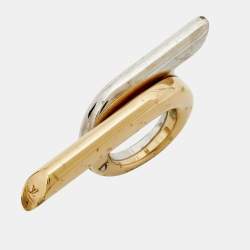 Pre Owned Louis Vuitton Twist Two Tone Metal Ring Size 54