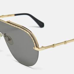 Pre Owned Louis Vuitton Black/Gold Tone Z1230W Gone Girl Shield Sunglasses