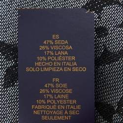 Pre Owned Louis Vuitton Black Silk & Wool Monogram Shine Shawl