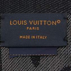Pre Owned Louis Vuitton Black Silk & Wool Monogram Shine Shawl