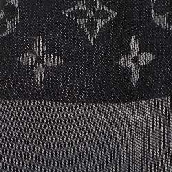 Pre Owned Louis Vuitton Black Silk & Wool Monogram Shine Shawl