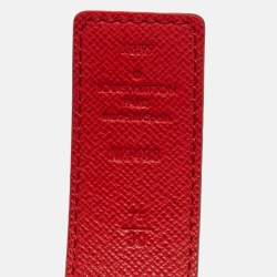 Pre Owned Louis Vuitton Red Monogram Canvas LV Initiales Belt 75CM