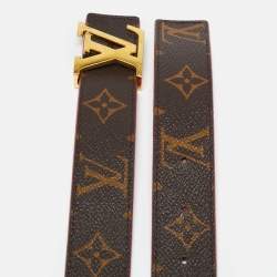 Pre Owned Louis Vuitton Red Monogram Canvas LV Initiales Belt 75CM