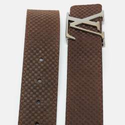 مملوكة مسبقًا حزام لوي فيتون شامواه بني ميني دامييه LV بحروف أولية 95 سم