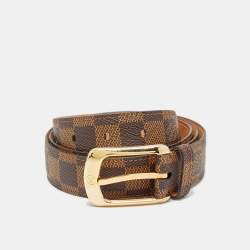 Pre Owned Louis Vuitton Damier Ebene Canvas Ellipse Belt 100CM