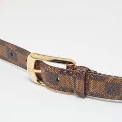 Pre Owned Louis Vuitton Damier Ebene Canvas Ellipse Belt 100CM