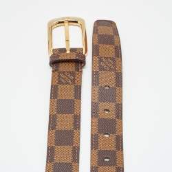 Pre Owned Louis Vuitton Damier Ebene Canvas Ellipse Belt 100CM