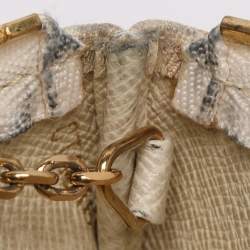 Pre Owned Louis Vuitton Beige Mini Lin Key Pouch