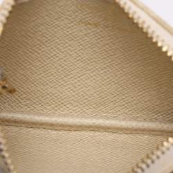 Pre Owned Louis Vuitton Beige Mini Lin Key Pouch