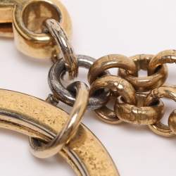 Pre Owned Louis Vuitton Looping Enamel Gold Tone Key Ring