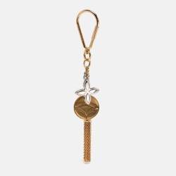 Pre Owned Louis Vuitton Monogram Crystal Gold Metal Finish Tassel Key Holder and Bag Charm