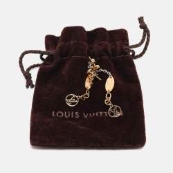 Pre Owned Louis Vuitton Two Tone Metal Logomania Dangling Earrings