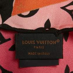 Pre Owned Louis Vuitton Multicolor Logo Monogram Rising Confidential Printed Silk Square Scarf