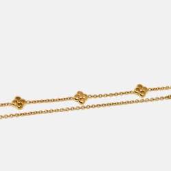 Pre Owned Louis Vuitton Flower Gold Tone Station Necklace