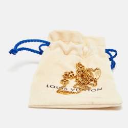 Pre Owned Louis Vuitton Flower Gold Tone Station Necklace