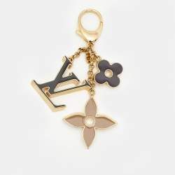 Pre Owned Louis Vuitton Fleur de Monogram Enamel Gold Tone Bag Charm
