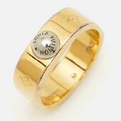 Pre Owned Louis Vuitton Nanogram Two Tone Ring Size 54