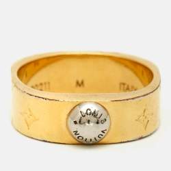Pre Owned Louis Vuitton Nanogram Two Tone Ring Size 54