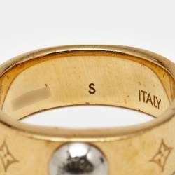 Pre Owned Louis Vuitton Nanogram Two Tone Ring Size 51