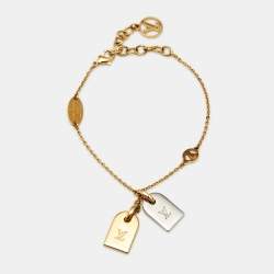 Pre Owned Louis Vuitton Nanogram Two Tone Metal Bracelet