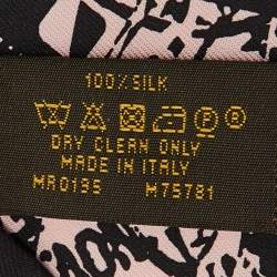 Pre Owned Louis Vuitton Black/Pink Boarding Silk Bandeau Scarf