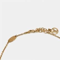 Pre Owned Louis Vuitton Essential V Gold Tone Necklace