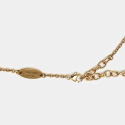 Pre Owned Louis Vuitton Essential V Gold Tone Necklace
