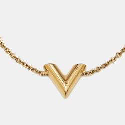 Pre Owned Louis Vuitton Essential V Gold Tone Bracelet