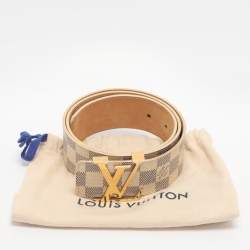 Pre Owned Louis Vuitton Damier Azur Canvas Initials Belt 80CM