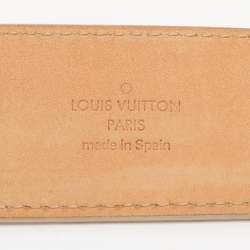 Pre Owned Louis Vuitton Damier Azur Canvas Initials Belt 80CM