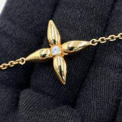 Pre Owned Louis Vuitton Louisette Signature Necklace Gold Plated Rhinestone