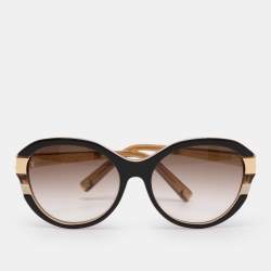 Pre Owned Louis Vuitton Gold Tone/ Brown Gradient Z0487W Petit Soupcon Cat Eye Sunglasses