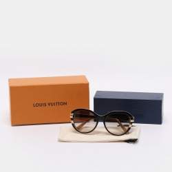 Pre Owned Louis Vuitton Gold Tone/ Brown Gradient Z0487W Petit Soupcon Cat Eye Sunglasses