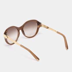 Pre Owned Louis Vuitton Gold Tone/ Brown Gradient Z0487W Petit Soupcon Cat Eye Sunglasses