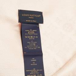 Pre Owned Louis Vuitton Pink Monogram Silk & Wool Evermore Shawl