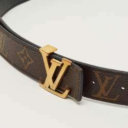 مملوكة مسبقًا Louis Vuitton Black Monogram Canvas LV Initiales Reversible Belt 90CM