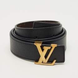 مملوكة مسبقًا Louis Vuitton Black Monogram Canvas LV Initiales Reversible Belt 90CM