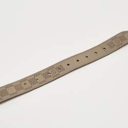 Pre Owned Louis Vuitton Beige Damier Perforated Leather Buckle Belt 85CM
